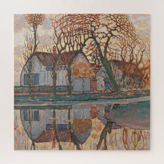 Farm near Duivendrecht Mondrian Dutch Landscape Legpuzzel (Verticaal)
