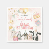 Farm Party Animals Birthday Party Square Servet (Voorkant)