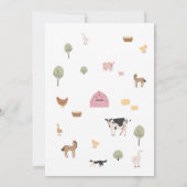 Farm Party Animals Kids Birthday Invitation Kaart (Achterkant)