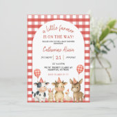 Farm Party Baby Shower Invitation Kaart (Staand voorkant)