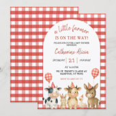 Farm Party Baby Shower Invitation Kaart (Voorkant / Achterkant)