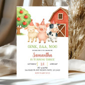Farm Party Birthday Invitation Kaart