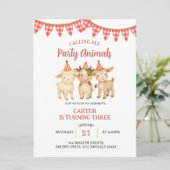 Farm Party Calling All Party Animals Birthday  Kaart (Staand voorkant)