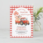Farm Party First Birthday Invitation Kaart (Staand voorkant)