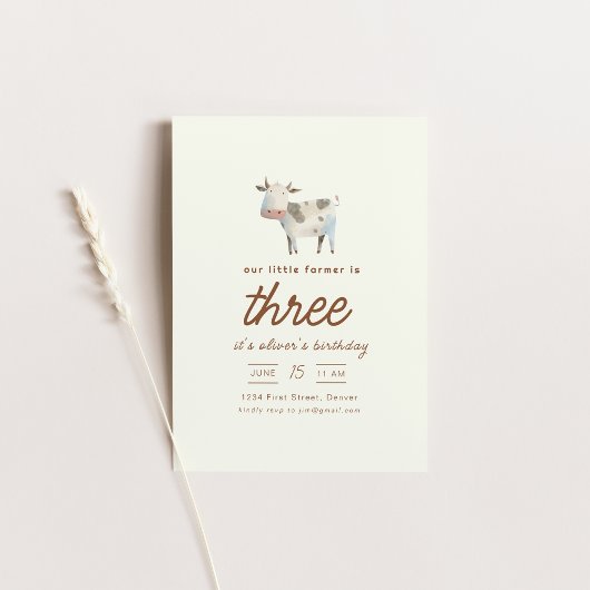 Farm Ranch Koe Verjaardagsfeest Uitnodigen Kaart