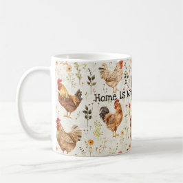 Farm Roosters Floral Home Heart Koffiemok