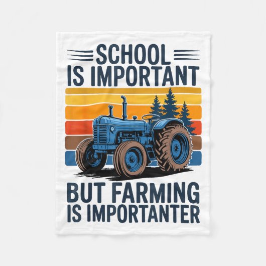 Farm Shirt But Farming Is Imrtanter Farmer Tractor Fleece Deken (Voorkant)