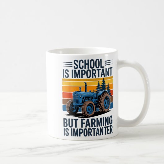 Farm Shirt But Farming Is Imrtanter Farmer Tractor Koffiemok (Rechts)