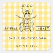 Farm shop honey jar label small business (Voorkant)