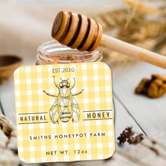 Farm shop honey jar label small business
