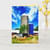 Farm silos & hay bales in Davisburg, MI Kaart (Gele Bloem)