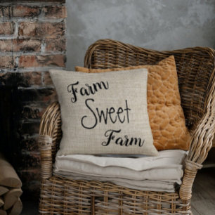 Farm Sweet Farm Country Throw Pillow Kussen