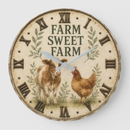 Farm Sweet Farm Rustic Farm Animals Farmhouse Grote Klok