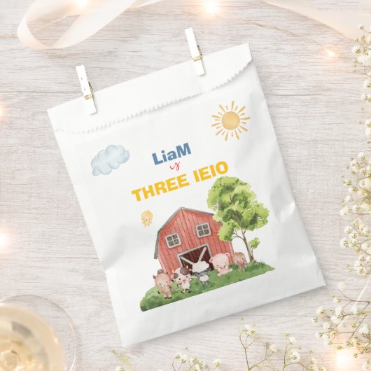 Farm Three I-E-I-O 3rd Birthday Bedankzakje (Geknipt)