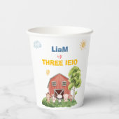 Farm Three I-E-I-O 3rd Birthday Papieren Bekers (Achterkant)
