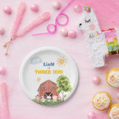 Farm Three I-E-I-O 3rd Birthday Papieren Bordje (Feest)