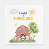 Farm Three I-E-I-O 3rd Birthday  Servet (Voorkant)