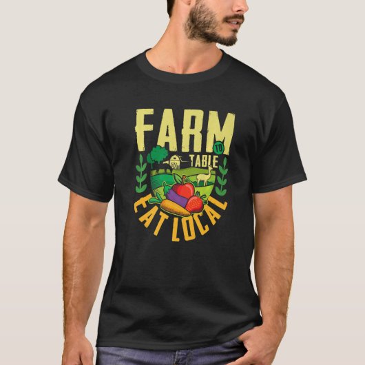 Farm to table eat local agricultural ranch Premiu T-shirt (Voorkant)