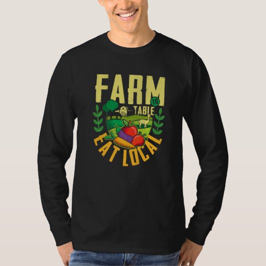 Farm to table eat local  agricultural ranch Premiu T-shirt (Voorkant)