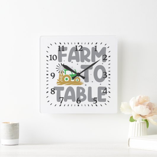 Farm to Table Tractor Windmill  Vierkante Klok (Huis)