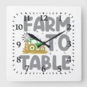 Farm to Table Tractor Windmill Vierkante Klok (Voorkant)