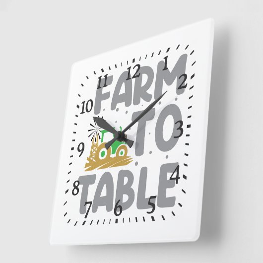 Farm to Table Tractor Windmill  Vierkante Klok (Hoek)