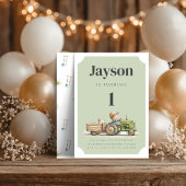 Farm Tractor Birthday Invitation | Barnyard Animal