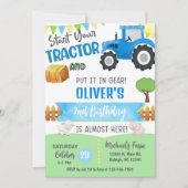 Farm tractor boy ANY AGE birthday invitation. Kaart (Voorkant)