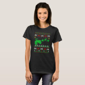 Farm Tractor Reindeer Xmas Farming Farmer Ugly Chr T-shirt (Voorkant volledig)