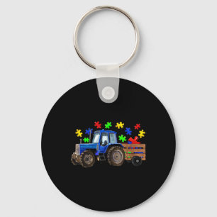 Farm Tractor Truck Puzzel Autisme Bewustzijnsdag 2 Sleutelhanger