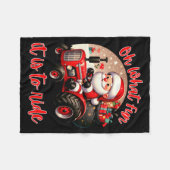 Farm Truck Oh What Fun It Is To Ride Santa Tractor Fleece Deken (Voorkant (Horizontaal))