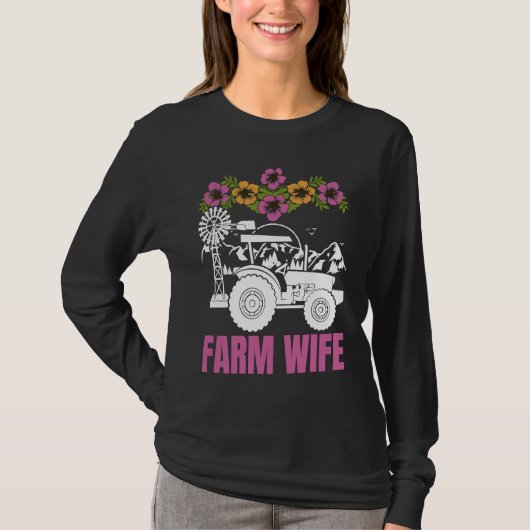 Farm Wife tractors Farmer Farming Tractor T-shirt (Voorkant)