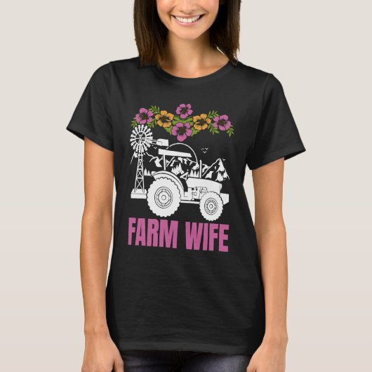 Farm Wife tractors Farmer Farming Tractor T-shirt (Voorkant)
