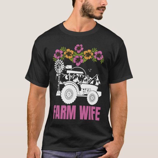 Farm Wife tractors Farmer Farming Tractor T-shirt (Voorkant)