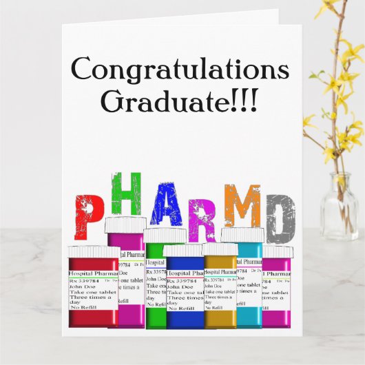 Farmaceuticus "Gefeliciteerd" Kaart (Gele Bloem)