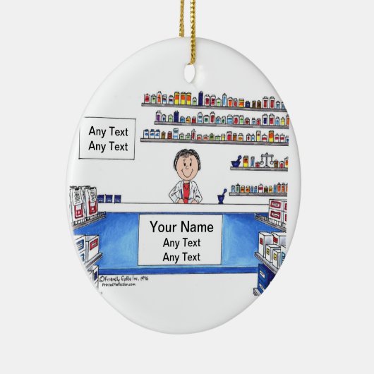 Farmaceuticus - Vrouw Keramisch Ornament (Rechts)