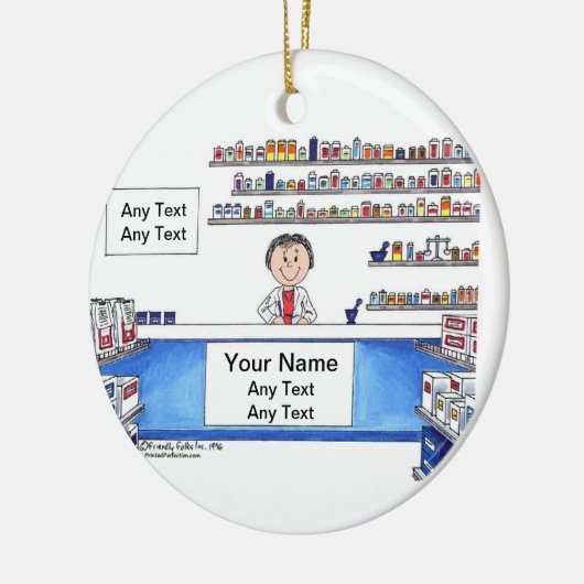 Farmaceuticus - Vrouw Keramisch Ornament (Links)