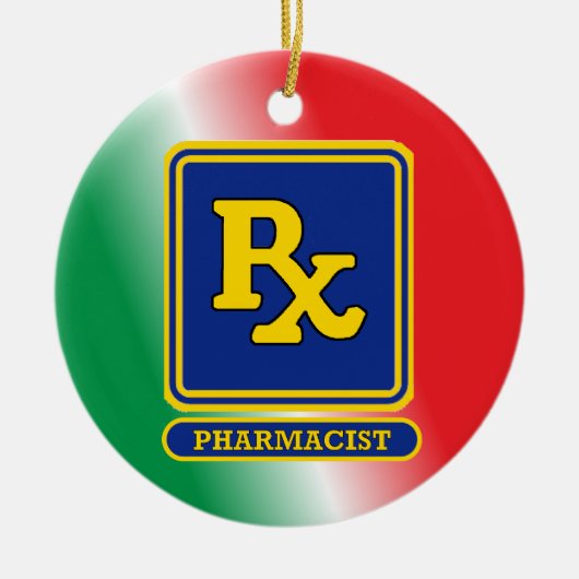 Farmaceutisch RX Bescherm Aangepast Keramisch Ornament (Voorkant)