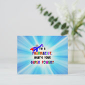 Farmaceutisch superheld aangepast ontwerp briefkaart (Staand voorkant)