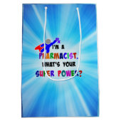 Farmaceutisch superheld aangepast ontwerp medium cadeauzakje (Achterkant)