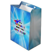 Farmaceutisch superheld aangepast ontwerp medium cadeauzakje (Achterkant Gekanteld)