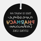 Farmaceutisch technicus Geweldige farmacie Tech Fu Glas Ornament (Achterkant)