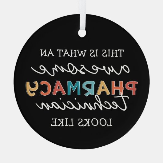 Farmaceutisch technicus Geweldige farmacie Tech Fu Glas Ornament (Achterkant)