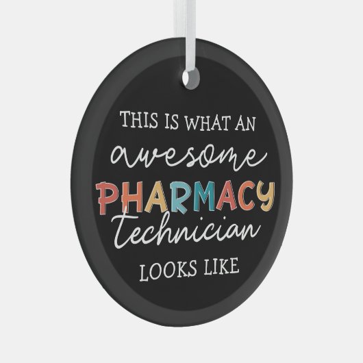 Farmaceutisch technicus Geweldige farmacie Tech Fu Glas Ornament (Voorkant Rechts)