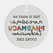 Farmaceutisch technicus Geweldige farmacie Tech Fu Glas Ornament (Achterkant)