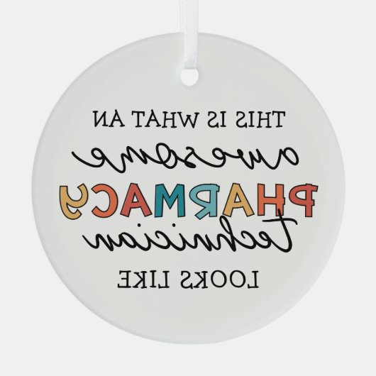 Farmaceutisch technicus Geweldige farmacie Tech Fu Glas Ornament (Achterkant)