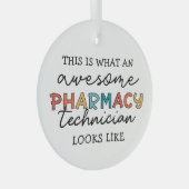 Farmaceutisch technicus Geweldige farmacie Tech Fu Glas Ornament (Voorkant Rechts)