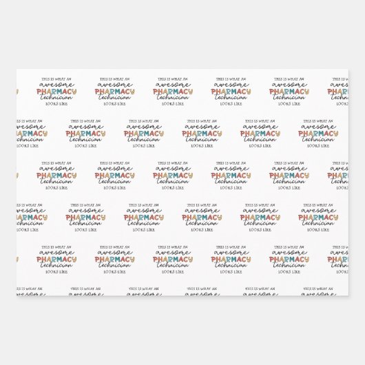 Farmaceutisch technicus Geweldige farmacie Tech Fu Inpakpapier Vel (Voorkant 3)