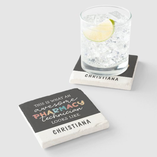 Farmaceutisch technicus Geweldige farmacie Tech Fu Stenen Onderzetter (Zijkant)