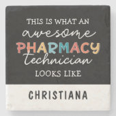 Farmaceutisch technicus Geweldige farmacie Tech Fu Stenen Onderzetter (Voorkant)